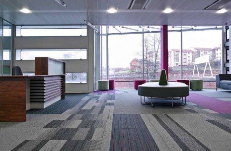 balance atomic, balance & strands carpet tiles at Royal Infirmary in Glasgow
