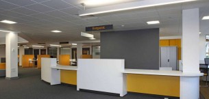 strands & balance carpet tiles at University of Worcester