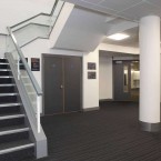 strands & balance carpet tiles at University of Worcester