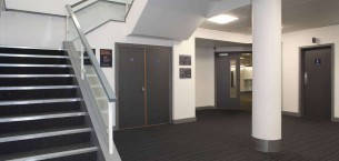 strands & balance carpet tiles at University of Worcester